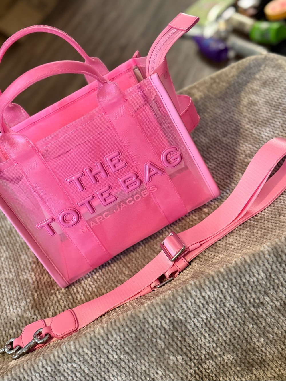 Marc Jacobs Pink Transparent 'The Tote Bag' Mini Tote - Picture 5 of 5